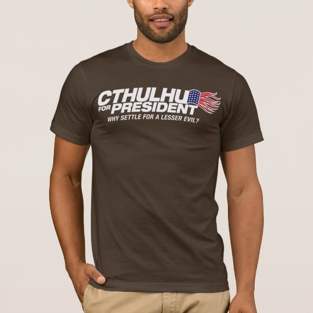 cthulhu för president - därför högryggad träsoffa tee (Framsida)