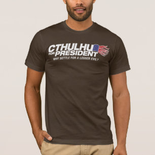 cthulhu för president - därför högryggad träsoffa tee shirt