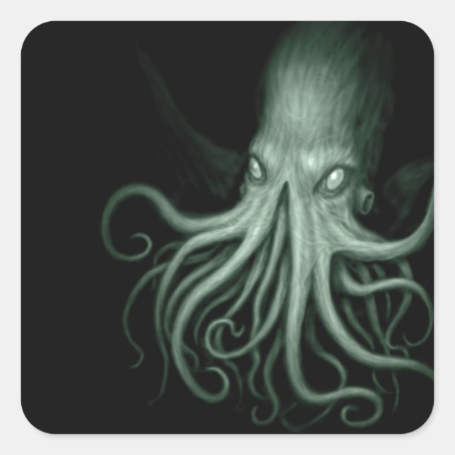 cthulhu fyrkantigt klistermärke (Framsida)