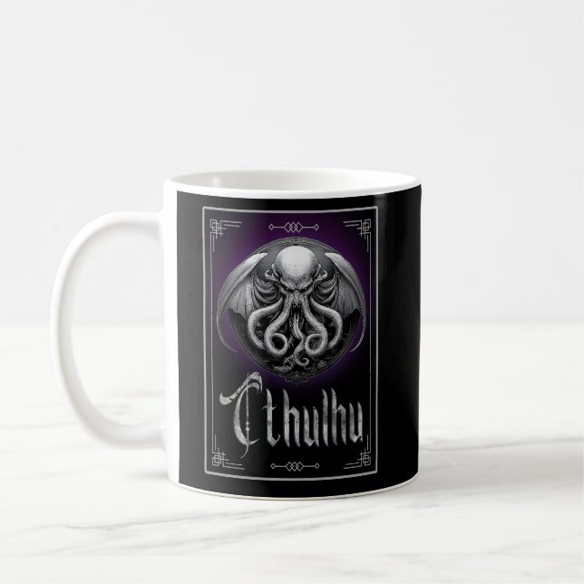 Cthulhu Halloween skräckmonster Kaffemugg (Vänster)