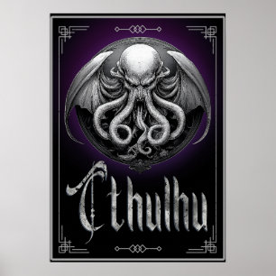 Cthulhu Halloween skräckmonster Poster