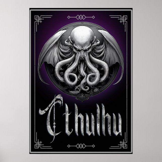 Cthulhu Halloween skräckmonster Poster (Framsidan)