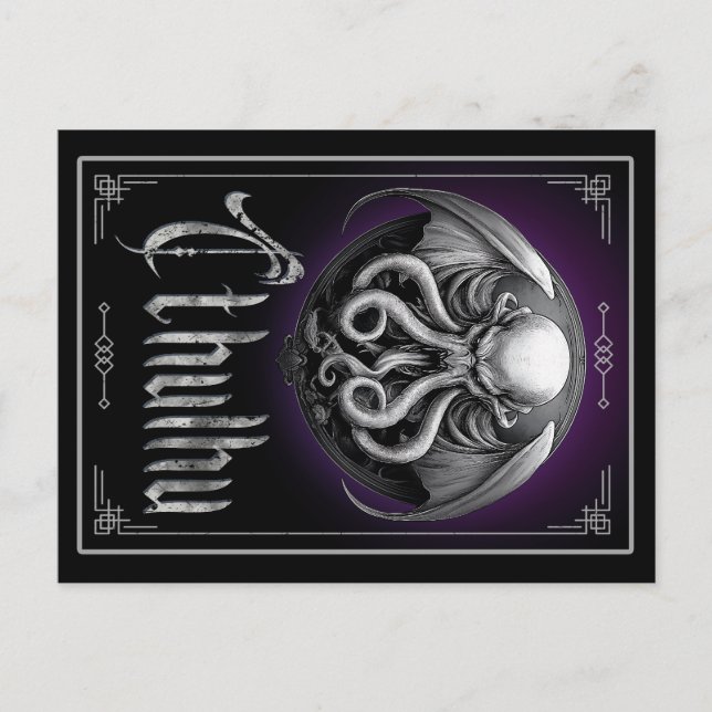 Cthulhu Halloween skräckmonster Vykort (Framsida)