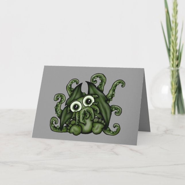Cthulhu hälsningkort kort (Framsida)
