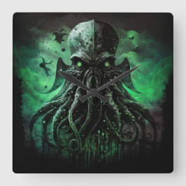 Cthulhu Hanging Wall Clock Fyrkantig Klocka