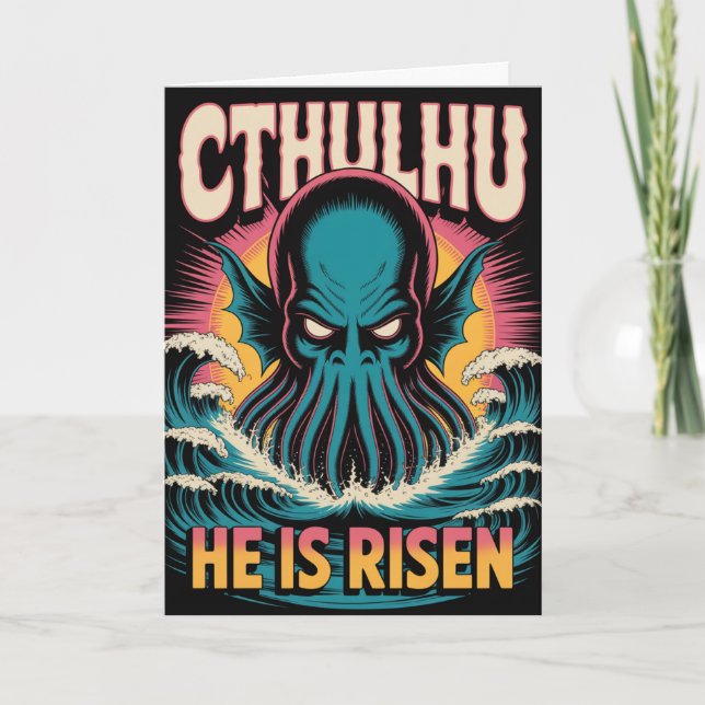 Cthulhu har stigit upp Påskkort Kort (Framsida)