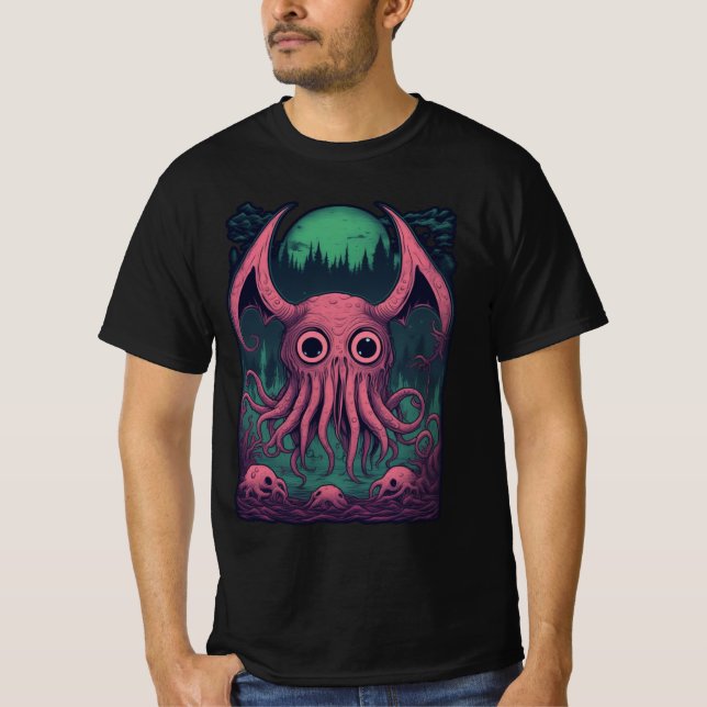 Cthulhu Illusion Galenhet - Winged Beast T Shirt (Framsida)