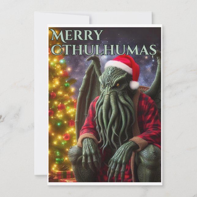 Cthulhu jul Creepmas Merry Cthulhumas Julkort (Framsida)