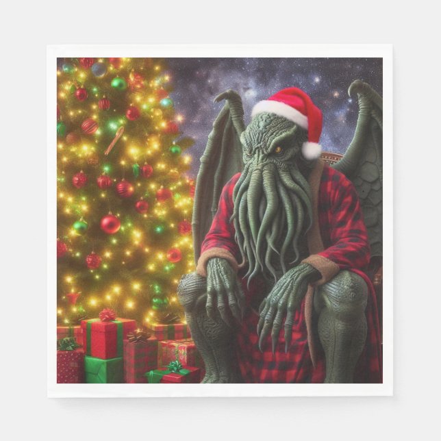 Cthulhu jul Creepmas Merry Cthulhumas Pappersservett (Framsidan)