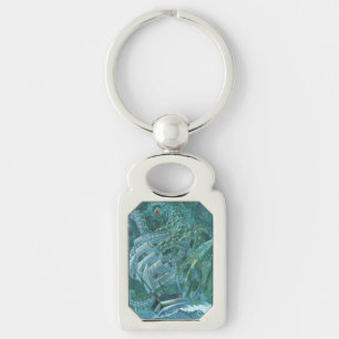 Cthulhu Keychain Rektangulärt Silverfärgad Nyckelring