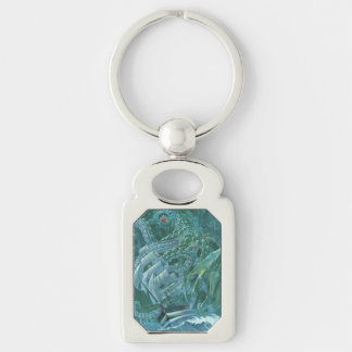 Cthulhu Keychain Rektangulärt Silverfärgad Nyckelring