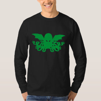 Cthulhu långärmadT-tröja - grönt + Svart Tee