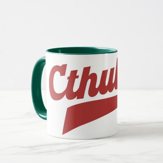 Cthulhu League-skript - Vintage Eldritch Lettering Mugg (Framsida vänster)