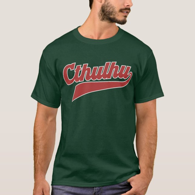 Cthulhu League-skript - Vintage Eldritch Lettering T Shirt (Framsida)
