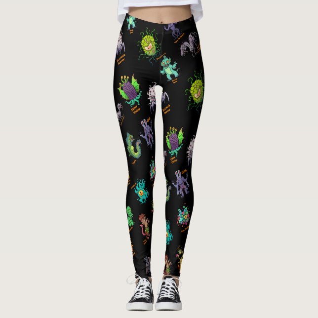 Cthulhu Lovecraft Mythos Chibi bestiarius II Leggings (Framsida)