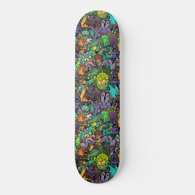 Cthulhu Lovecraft Mythos Chibi bestiarius Old School Skateboard Bräda 18 Cm (Framsida)