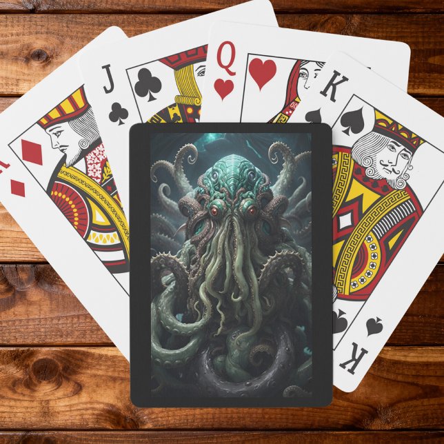 Cthulhu Lovecraft Octopus Scary Horror Casinokort (Skapare uppladdad)