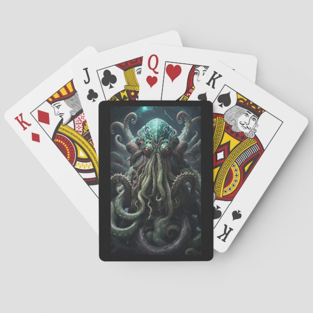 Cthulhu Lovecraft Octopus Scary Horror Casinokort (Baksidan)