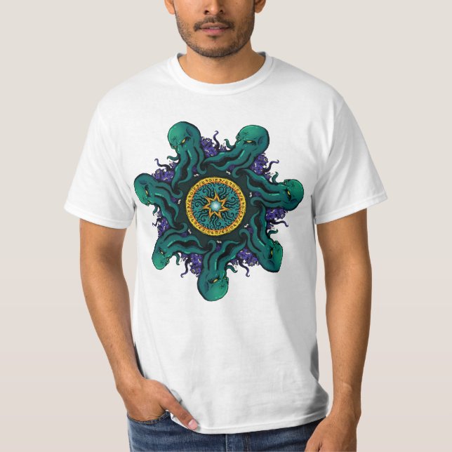 Cthulhu Mandala T-Shirt (Framsida)