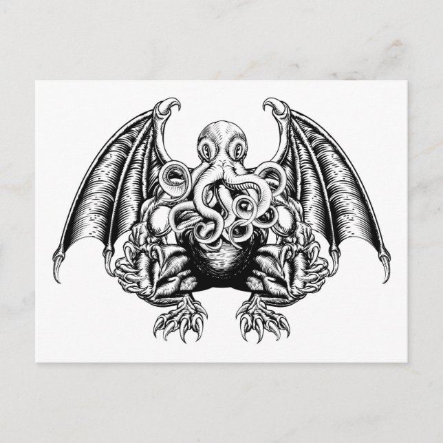 Cthulhu Monster Vykort (Framsida)