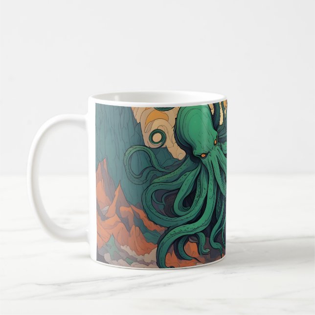Cthulhu Mystisk symbolm Kaffemugg (Vänster)