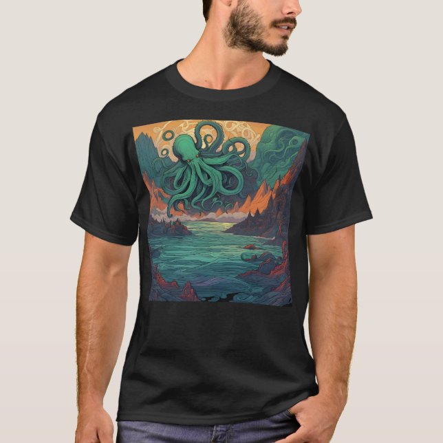 Cthulhu Mystisk symbolm T Shirt (Framsida)