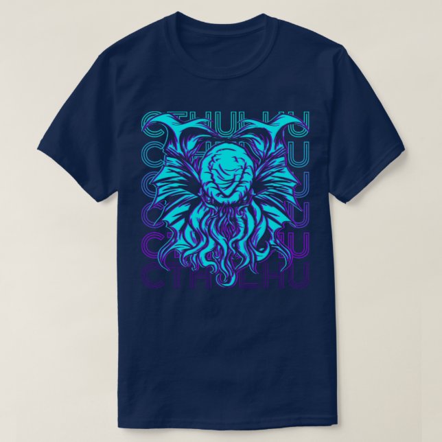 Cthulhu Necronomicon Monster Retro Gift T Shirt (Design framsida)