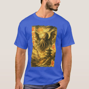 Cthulhu över Edo Vintage Japansk Ukiyoe Kosmisk Ho T Shirt