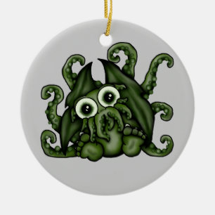 Cthulhu prydnad julgransprydnad keramik