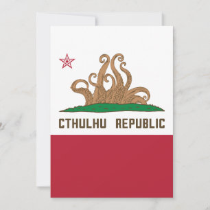 Cthulhu Republic California Flagga Lovecraft Inbjudningar