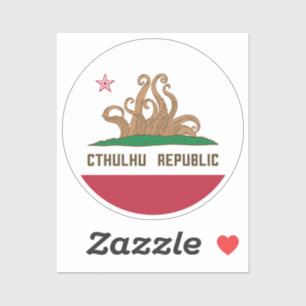 Cthulhu Republic California Flagga Lovecraft Klistermärken
