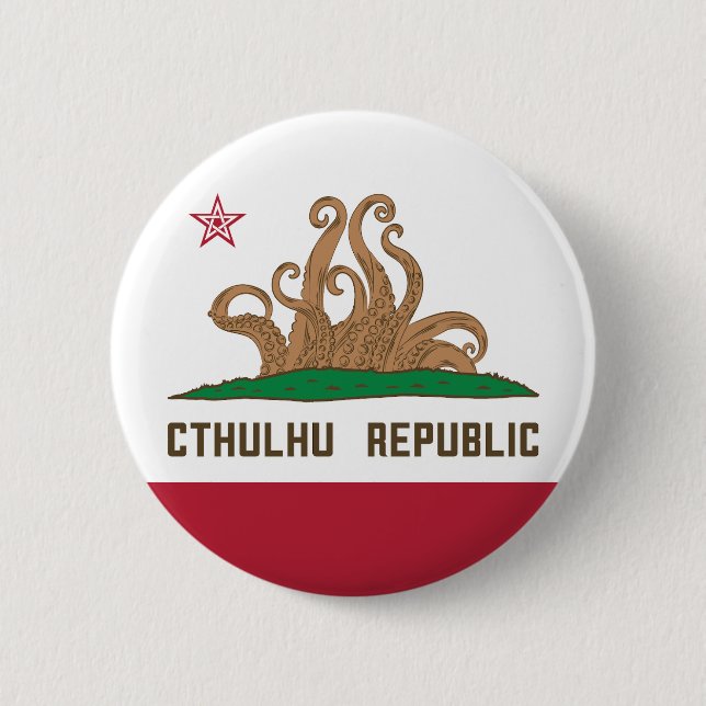 Cthulhu Republic California Flagga Lovecraft Knapp (Framsida)