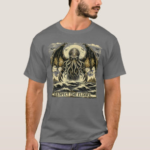 Cthulhu Respektera Äldrarna Vintage Kosmisk Skräck T Shirt
