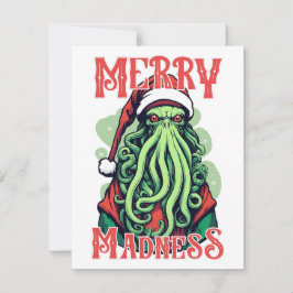 Cthulhu Santa's Merry Galenhet Gaze JULAFTON Card Anteckningskort