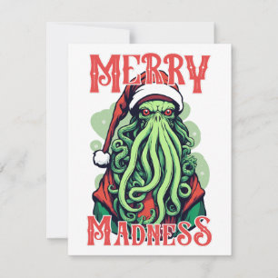 Cthulhu Santa's Merry Galenhet Gaze JULAFTON Card Anteckningskort