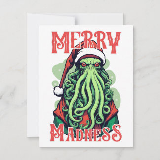 Cthulhu Santa's Merry Galenhet Gaze JULAFTON Card Anteckningskort