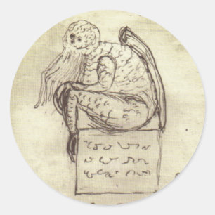Cthulhu-sketch av Lovecraft Runt Klistermärke