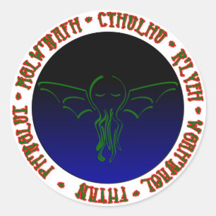 Cthulhu sömnar - rundaklistermärke runt klistermärke