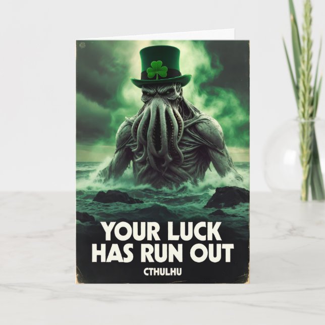 Cthulhu St Patricks Day Din Tur Är Slut Helgkort (Framsida)