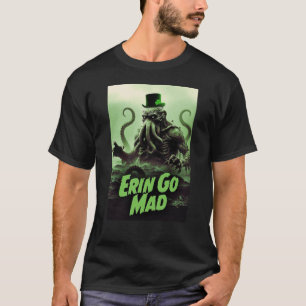 Cthulhu St Patricks Day Erin Go Mad Grönt Skräckvä T Shirt