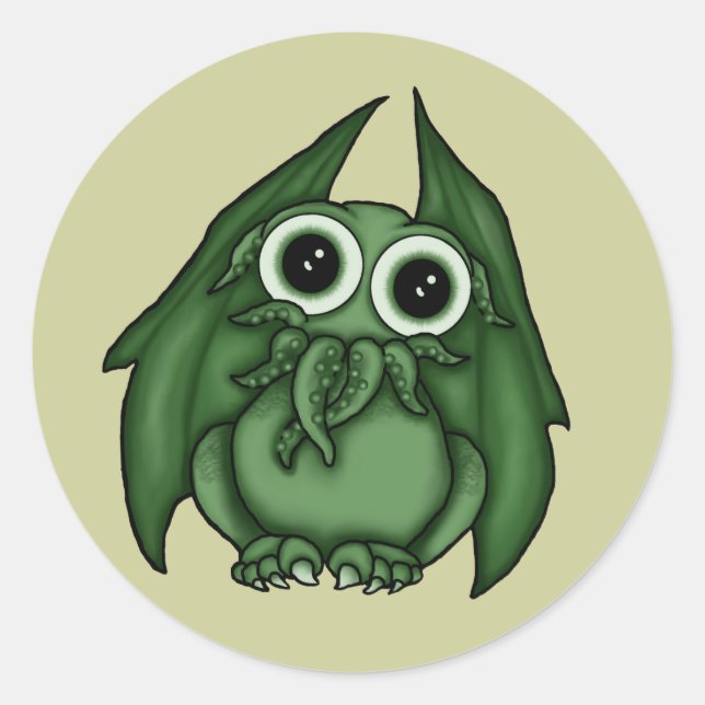 Cthulhu Stickers Runt Klistermärke (Framsida)