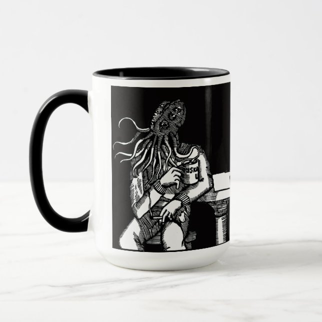 Cthulhu (svart bakgrund) mugg (Vänster)