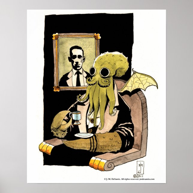 Cthulhu-tea - skriv ut poster (Framsidan)