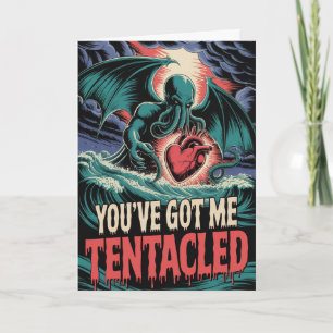 Cthulhu Tentaklad Valentine Lovecraft Humorkort Kort