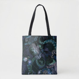 Cthulhu Turkos Tentakel Blommor Monogram Tygkasse