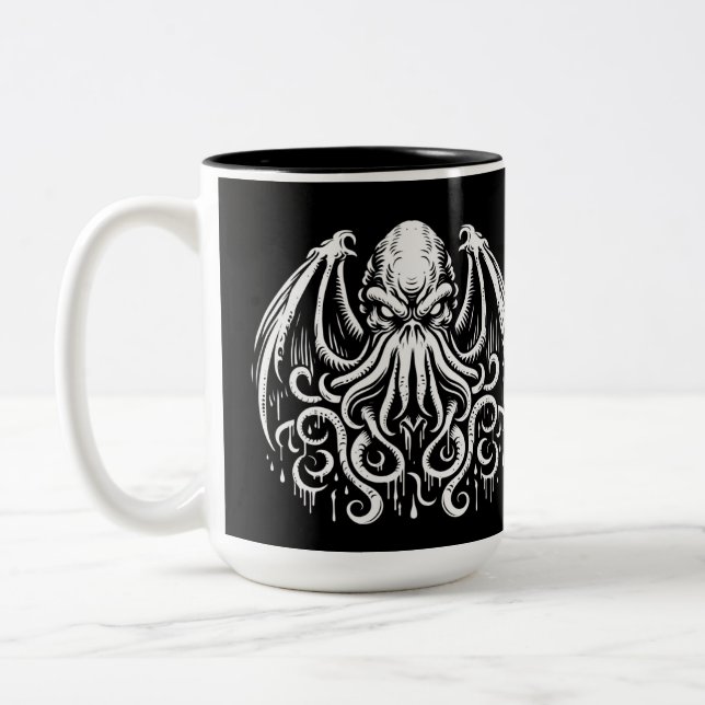 Cthulhu tvåtonskaffe Mugg (Vänster)