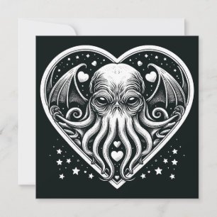 Cthulhu Valentine Lovecraft Skräck Kort