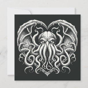 Cthulhu Valentine Lovecraft Skräck Kort