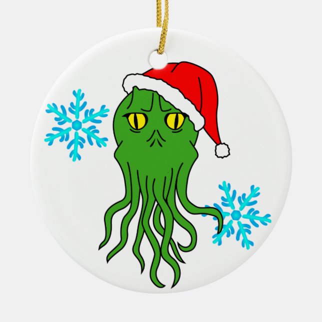 Cthulhumas prydnad julgransprydnad keramik (Framsidan)