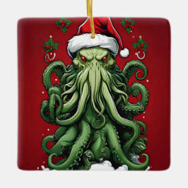 Cthulhu's Yuletide Reign: En fruktansvärd jul Julgransprydnad Keramik